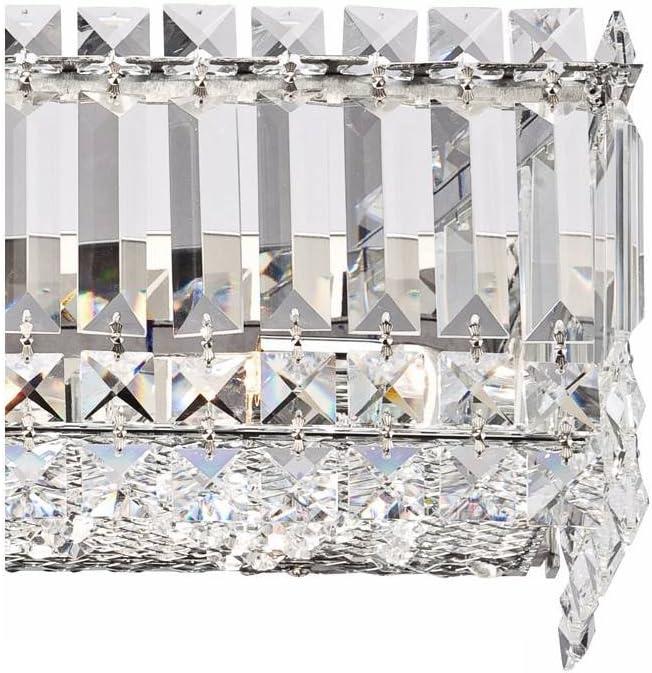 Possini Euro Design Crystal Columns Modern Wall Light Chrome 23" Light Bar Fixture for Bedroom Bathroom Vanity Reading Living Room Hallway House Home