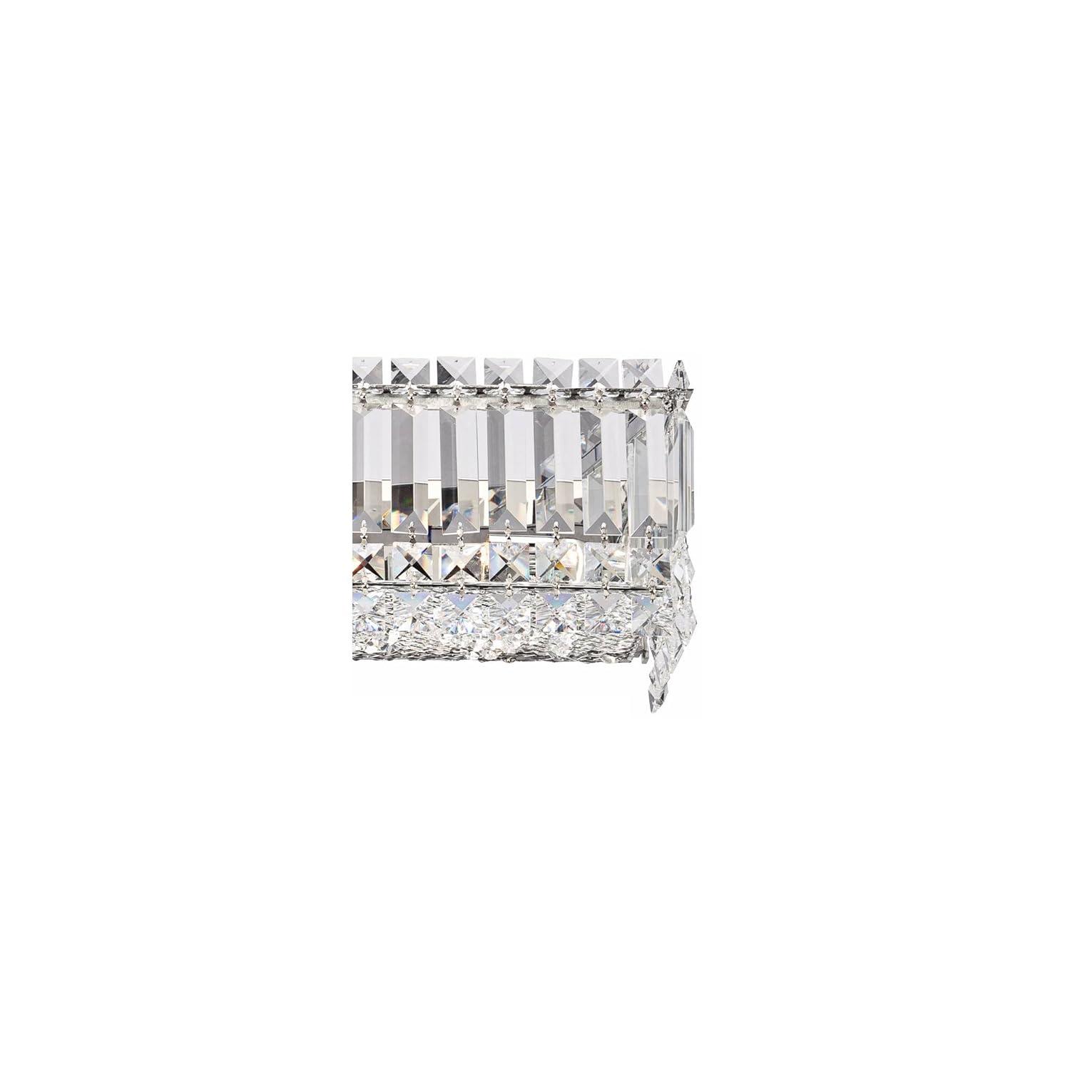 Possini Euro Design Crystal Columns Modern Wall Light Chrome 23" Light Bar Fixture for Bedroom Bathroom Vanity Reading Living Room Hallway House Home