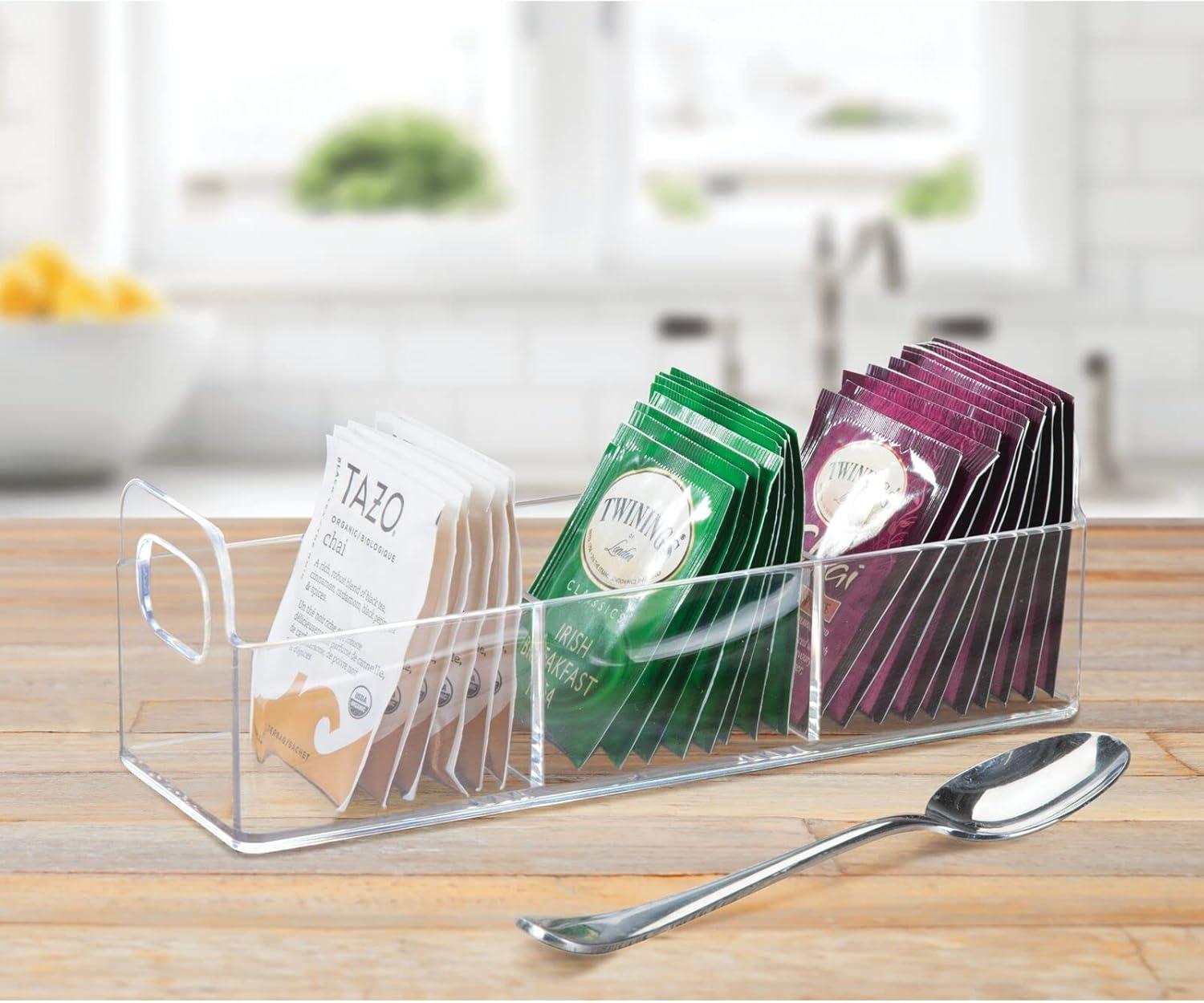 Clear Plastic Rectangular Storage Baskets with Handles, 2-Piece Set