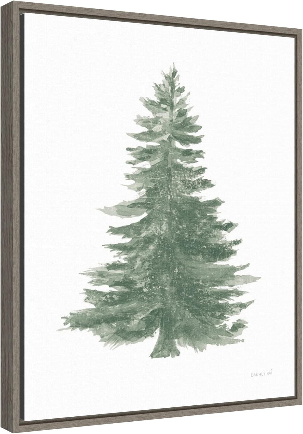 Amanti Art Floursack Holiday Tree by Danhui Nai Canvas Wall Art Print Framed 16 x 20-in.