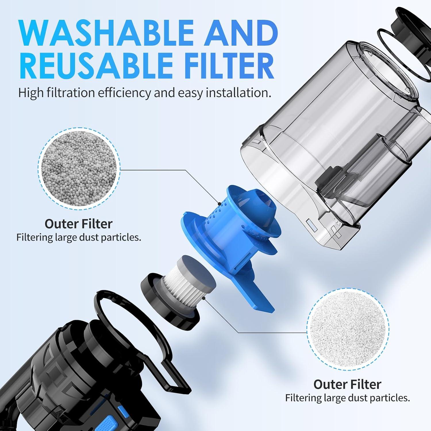 17pcs Car Detailing Kit Interior Cleaner, Car Interior Cleaning Kit with Handheld Car Vacuum, Car Detailing Brushes, Windshield Cleaning Tool, Car Cleaning Supplies, Car Accessories for Men, Women