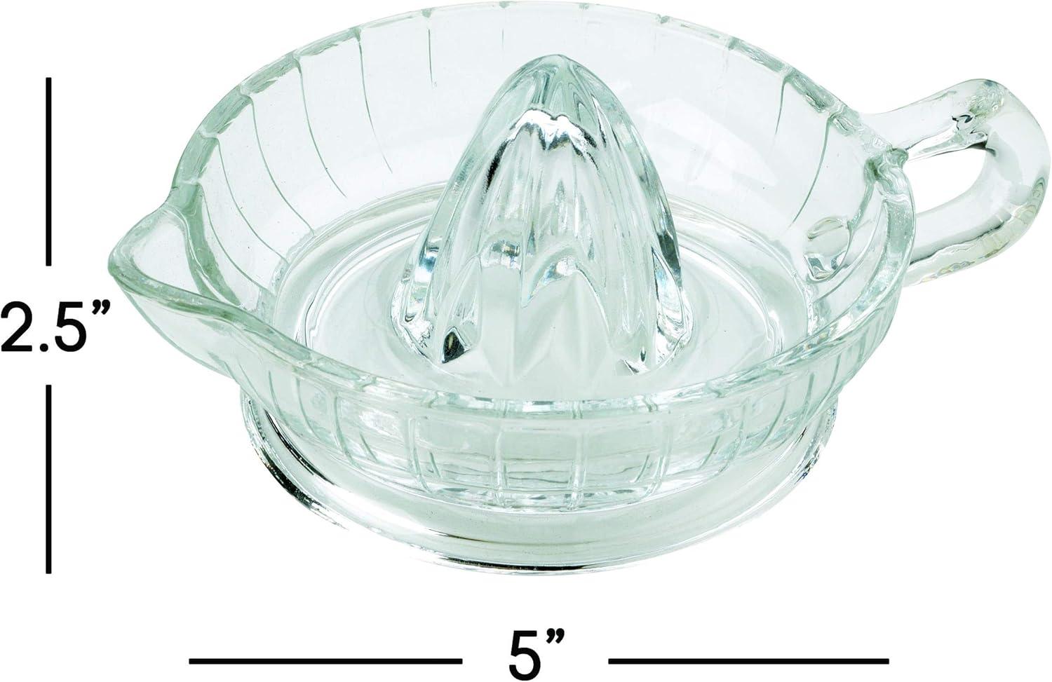 HIC Kitchen Citrus Juicer Reamer with Handle and Pour Spout, Heavyweight Glass