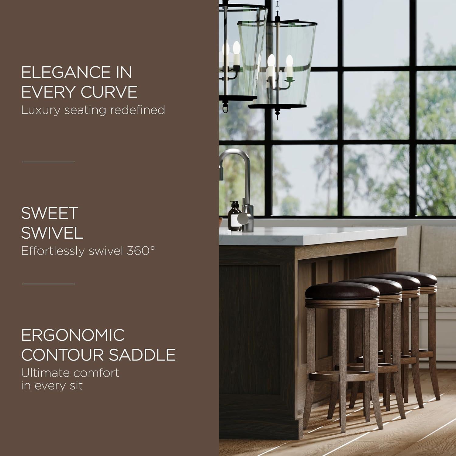 Maven Lane Maven Lane Eva Stool with Vegan Leather Upholstery