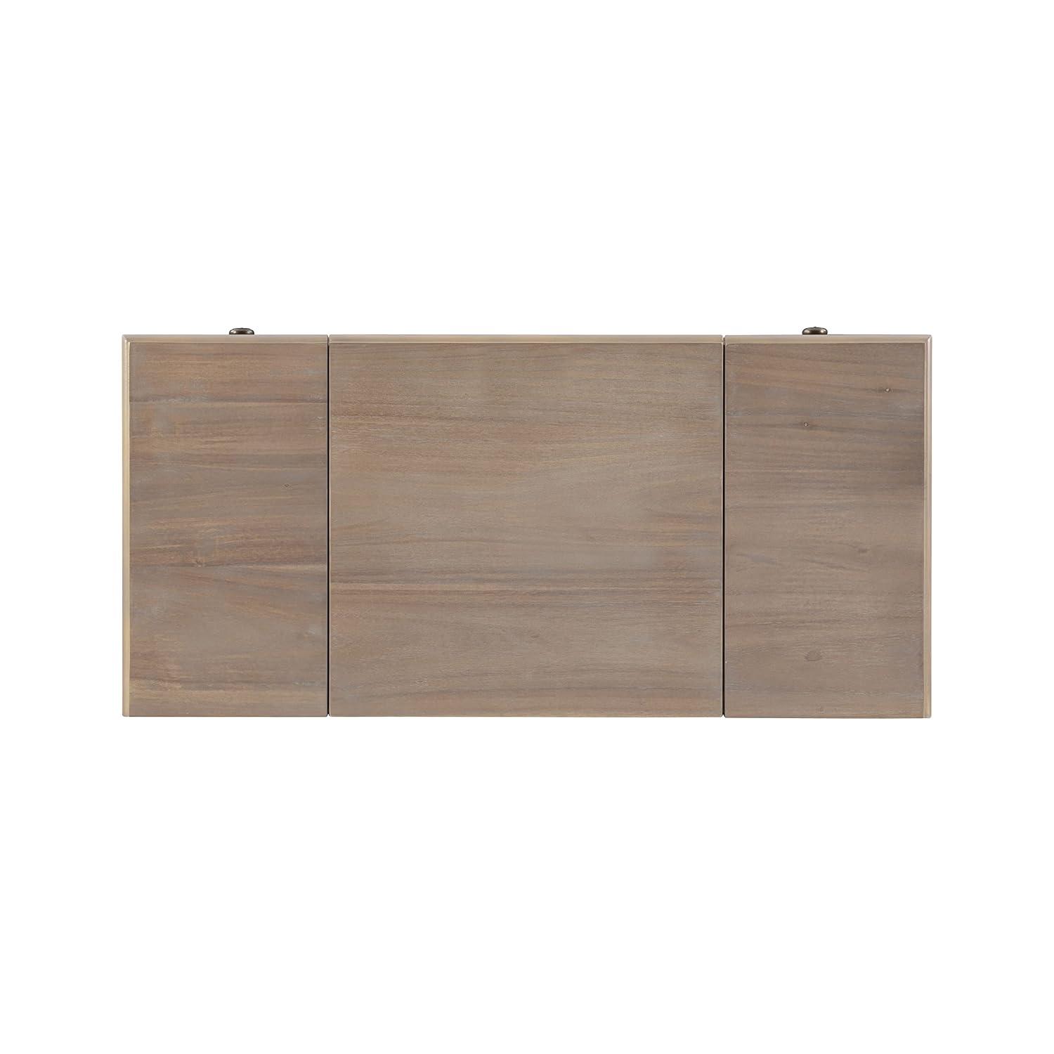 Kelly Clarkson Home June Natural Two Drawer Flip Top Vanity Set with Stool