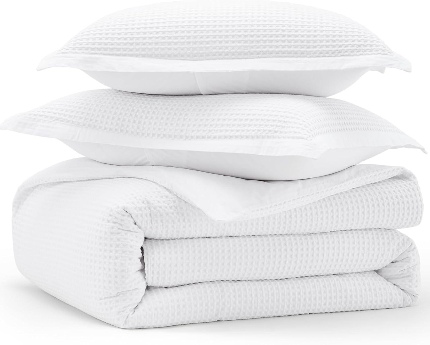 Bedsure Essential Bedsure Cotton Duvet Cover Set - 100% Cotton Waffle Weave Coconut Duvet Cover GentleSoft™️