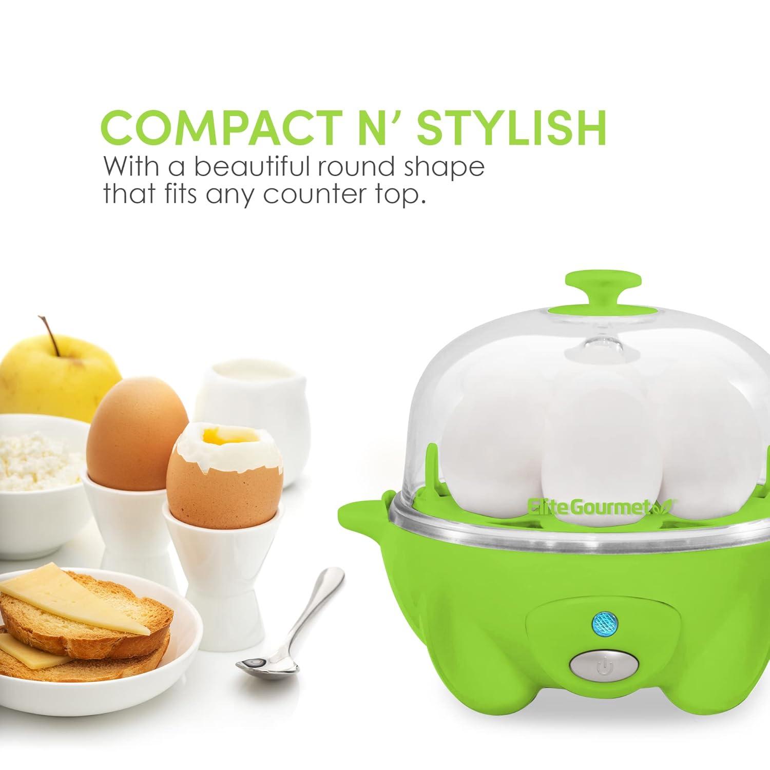 Elite Cuisine EGC-007G Automatic Easy 7-Egg Cooker, Green