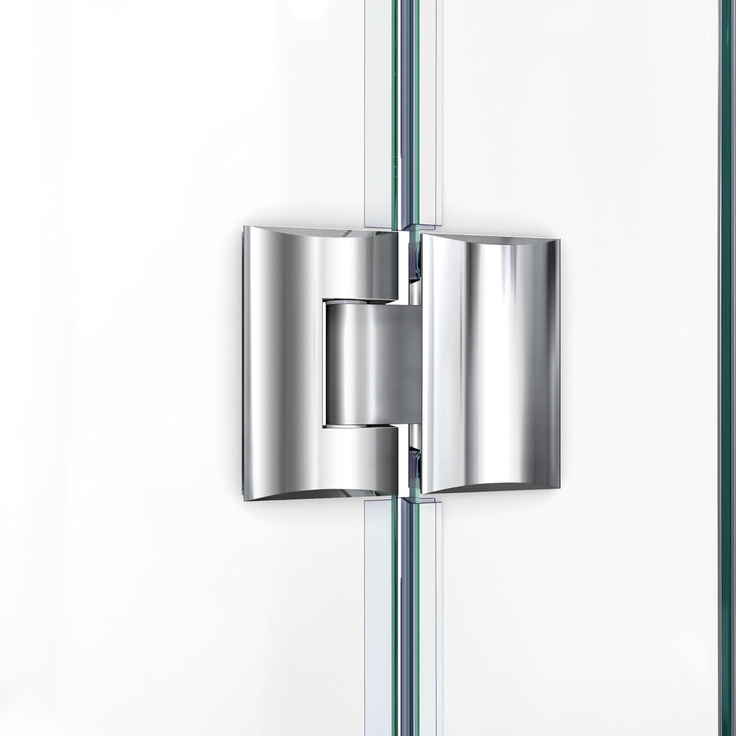 Luxurious Frameless Clear Glass Neo-Angle Shower Enclosure with Bronze Hardware