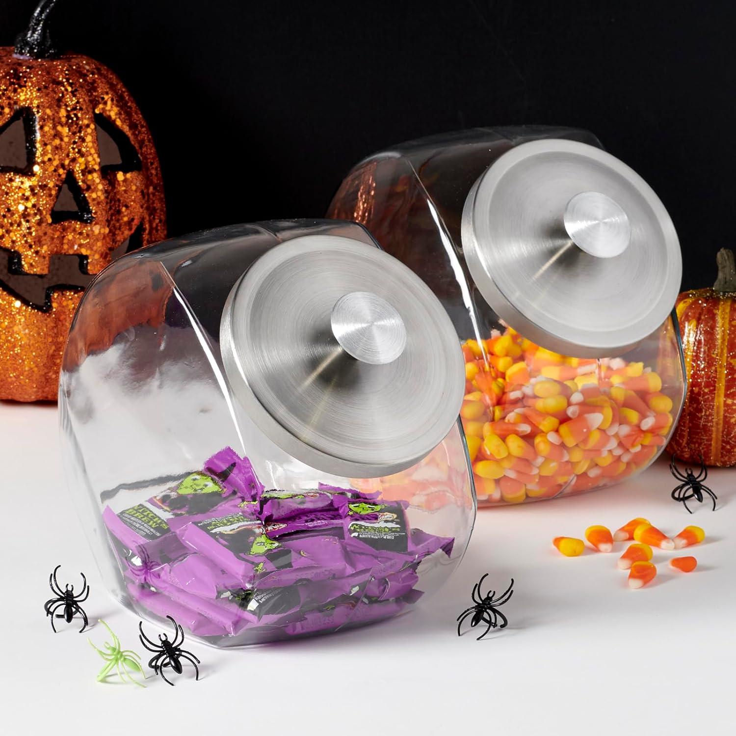 Anchor Hocking 1-Gallon Penny Candy Jar with Chrome Lid Food Storage, 2 Pack Set