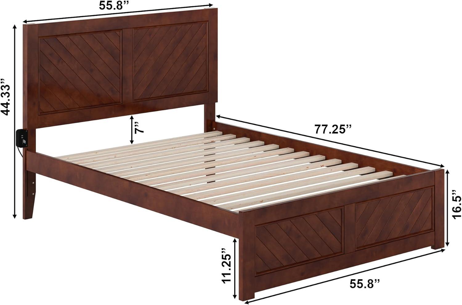 AFI Canyon Walnut Solid Wood Platform Bed with Matching Footboard, King