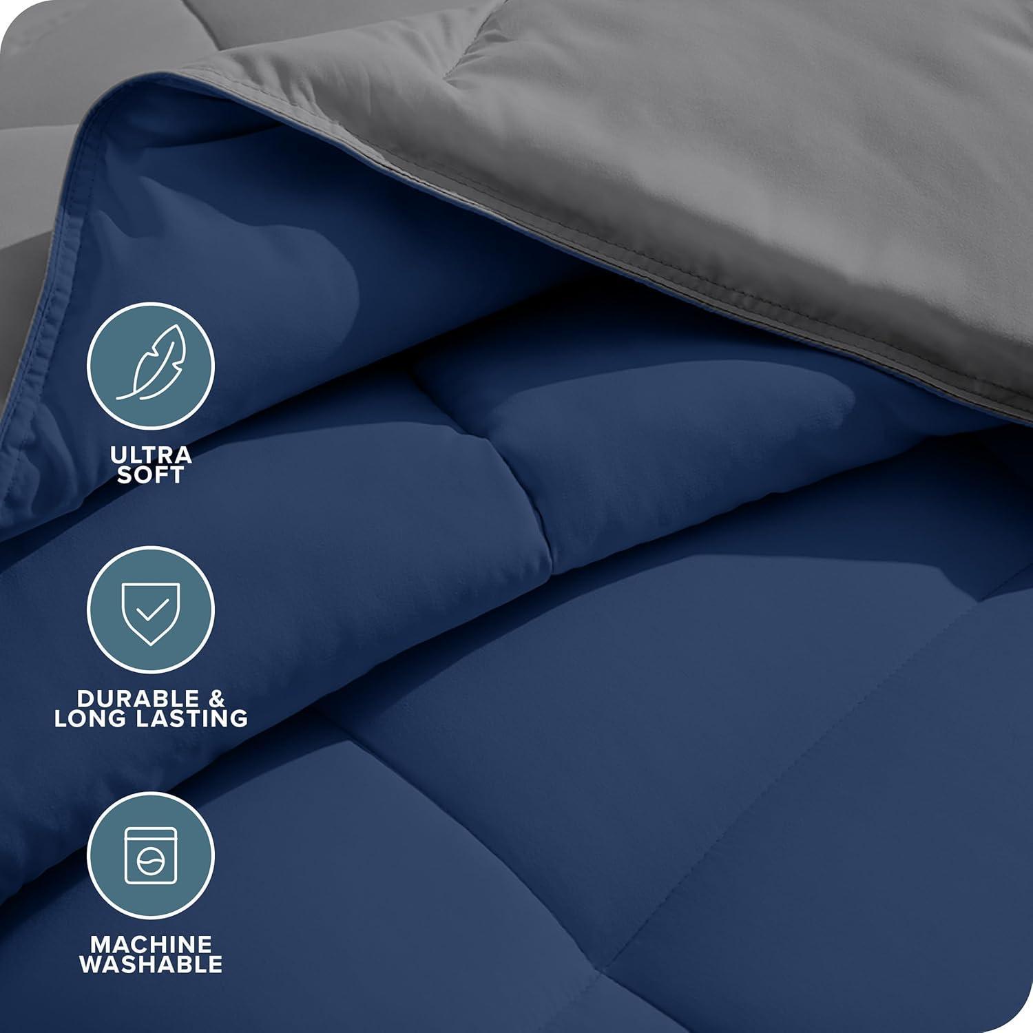 Bare Home Premium Ultra Soft Modern & Contemporary Box Stitch Comforter