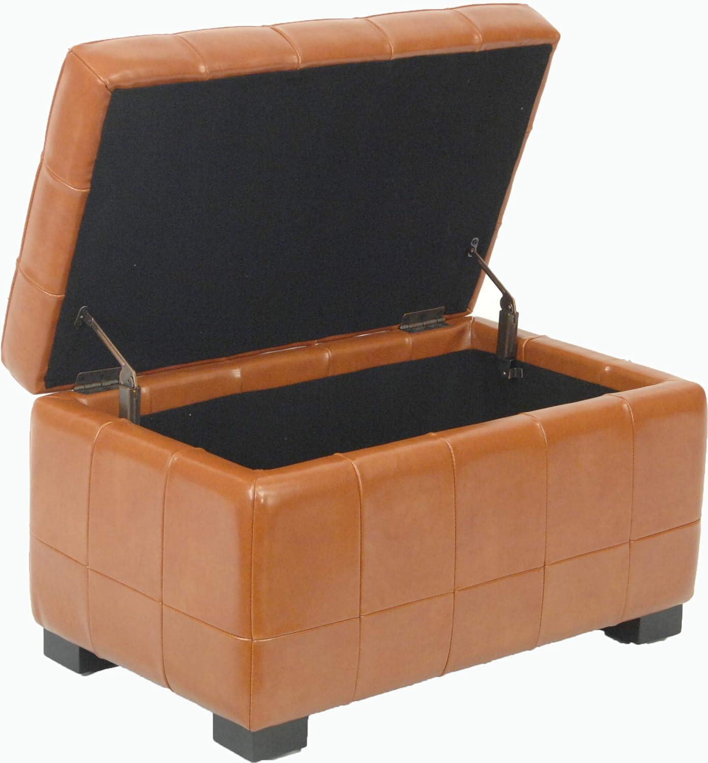 Manhattan Small Storage Ottoman - HUD4201 - Saddle - Safavieh Couture