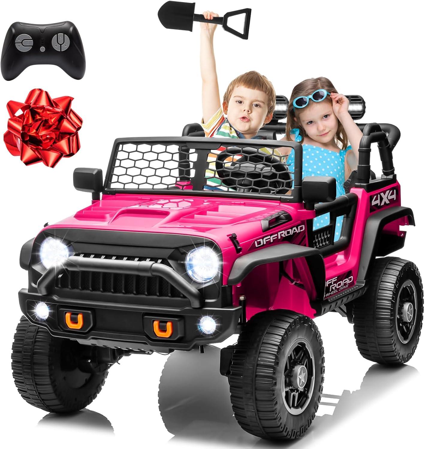 24V Pink 2-Seater Kids Ride-On SUV with Remote Control