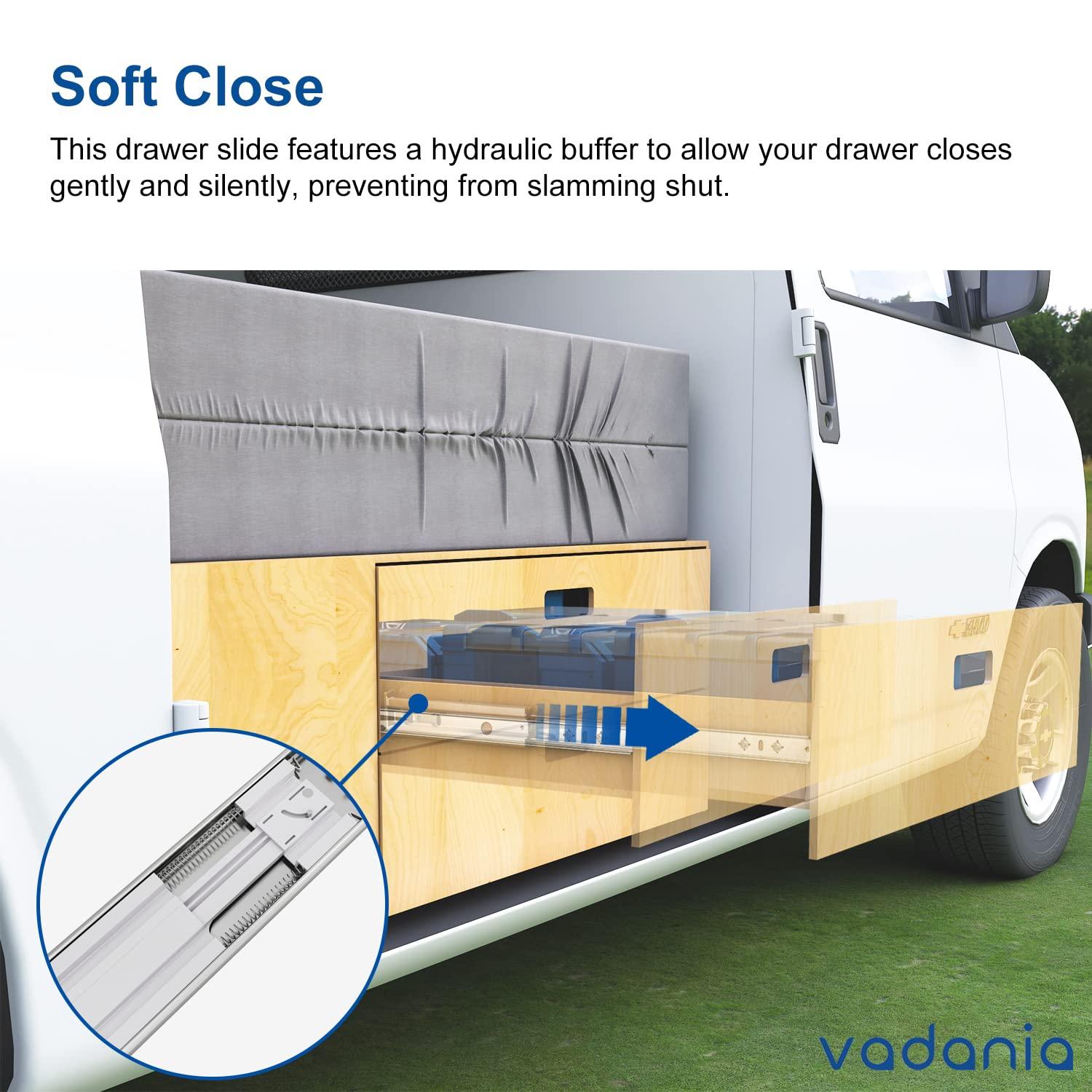 VADANIA VD2053 Heavy Duty Drawer Slides with Lock, 265lb Load Capacity, 28inch/700mm 1 Pairs