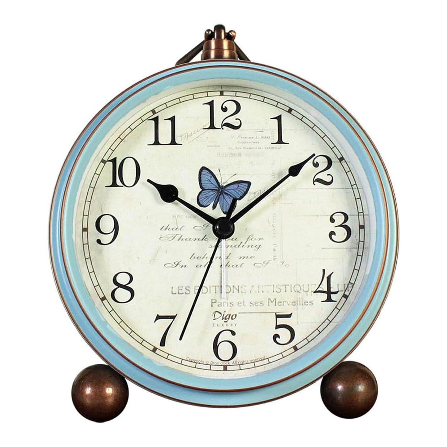 Raindrops Nautical Style Table Alarm Clock Vintage Desk Clock for Living Room Decor