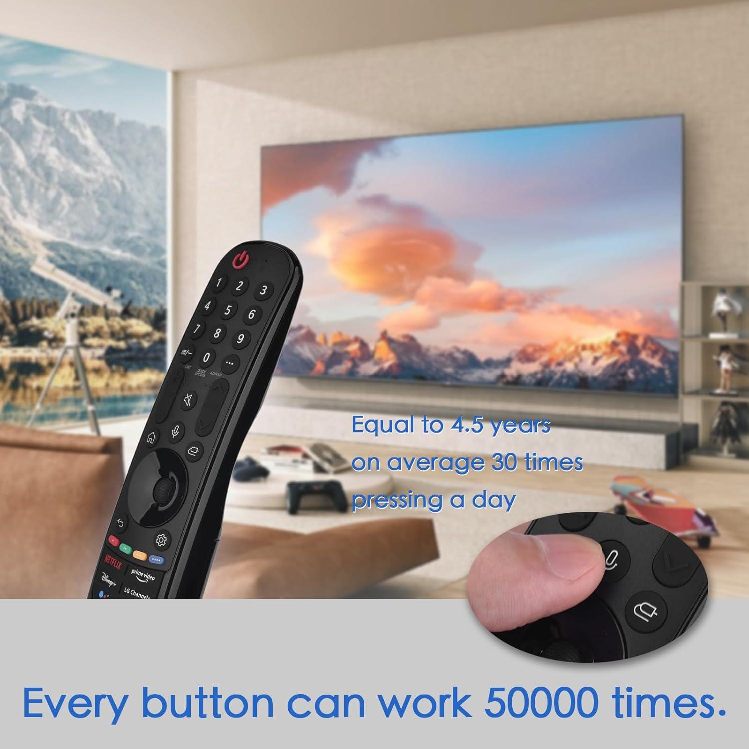 Black Voice Remote Control for LG Smart TV with Pointer and Voice Function