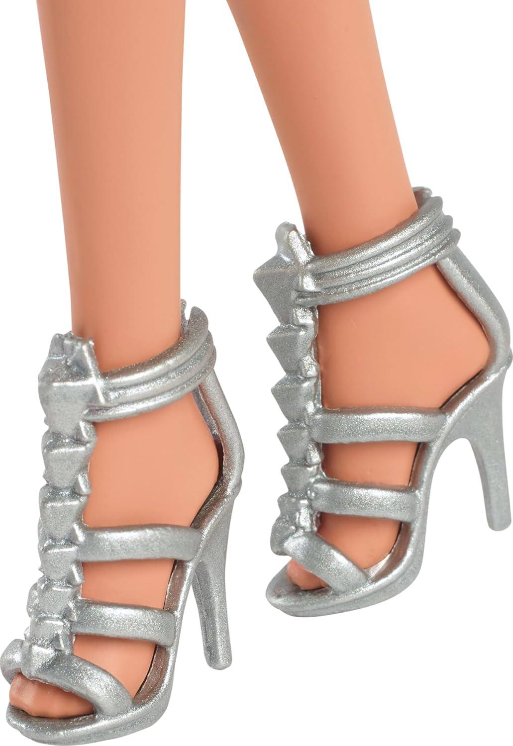 Barbie Fashionistas 11.7" Doll #234 in Sequined Purple Dress and Silvery Accessories Brown Hair