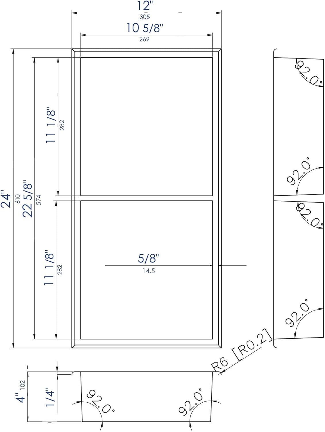 Stainless Steel Double Shower Niche