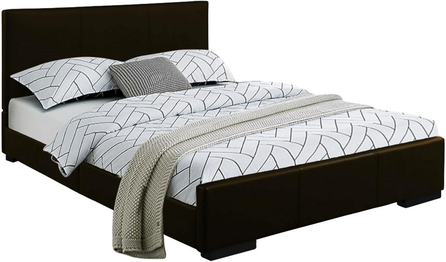 Camden Isle Abbey Platform Bed | Upholstered | Low Profile | Queen, Black