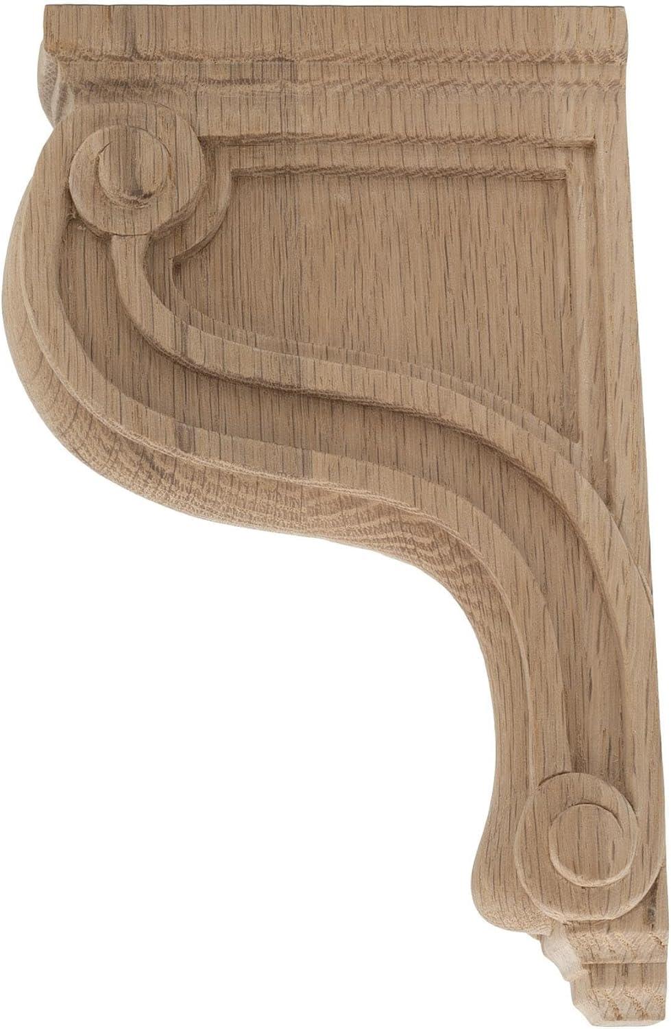 Architectural Products by Outwater L.L.C. 8 in x 2 in x 4-3/4 in Unfinished Small Solid Classic Traditional Plain Wood Corbel