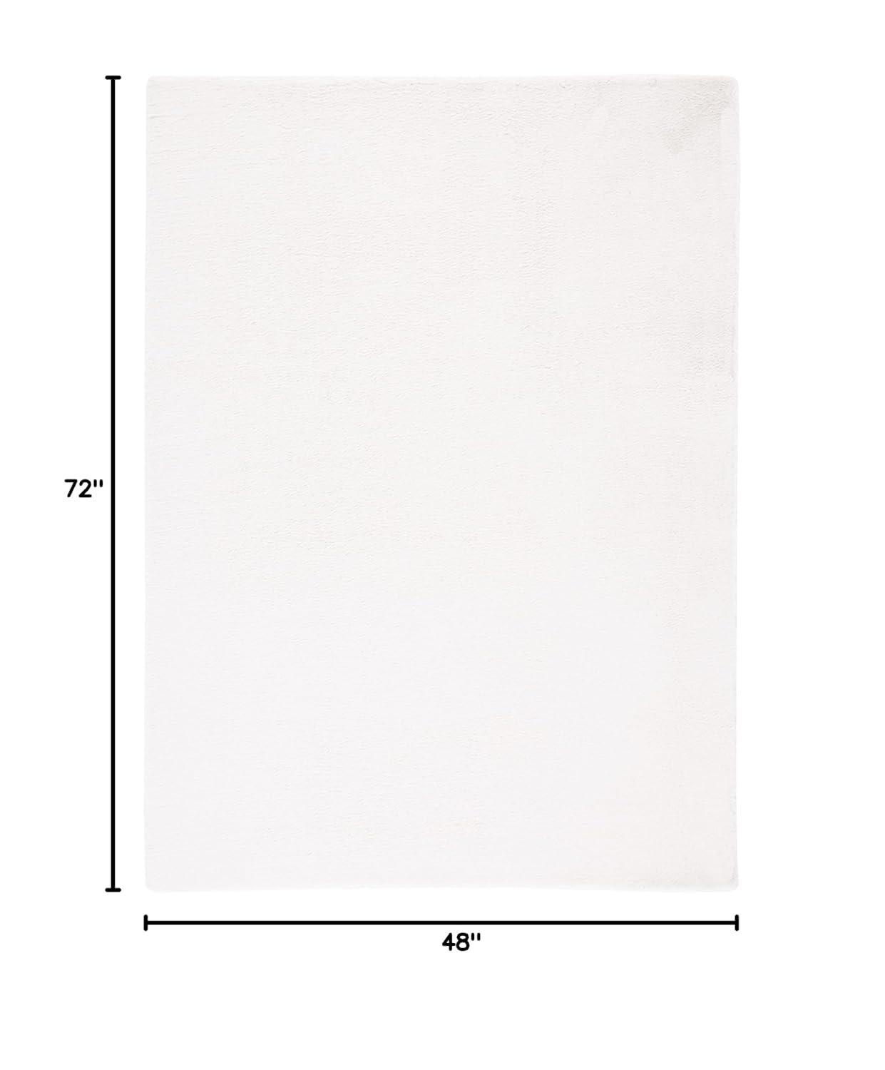 Faux Rabbit Fur FRF500 Power Loomed Machine Washable Indoor Area Rug - Off White - 4'x6' - Safavieh
