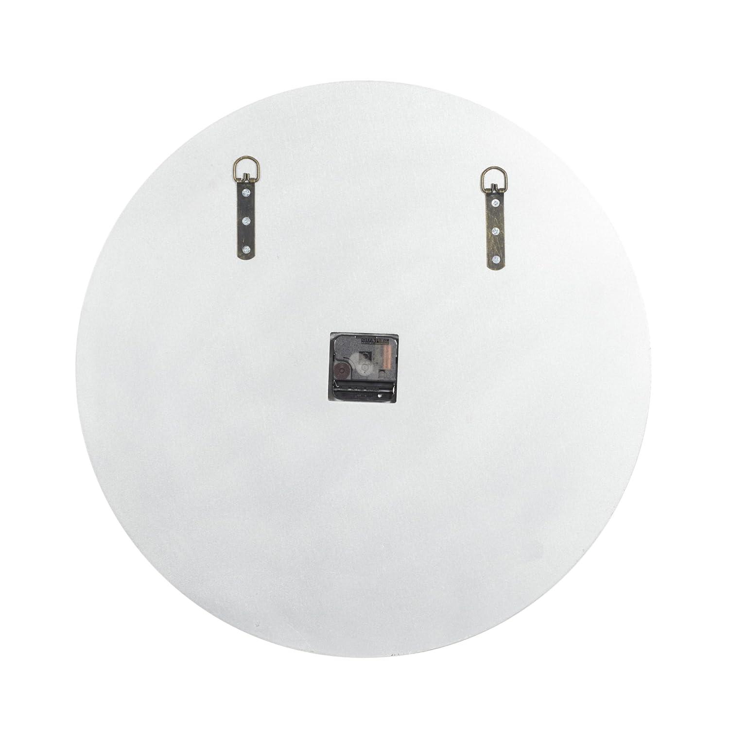Rosdorf Park Ansonia Glass Mirrored Decorative White Wall Clock with Floating Crystals