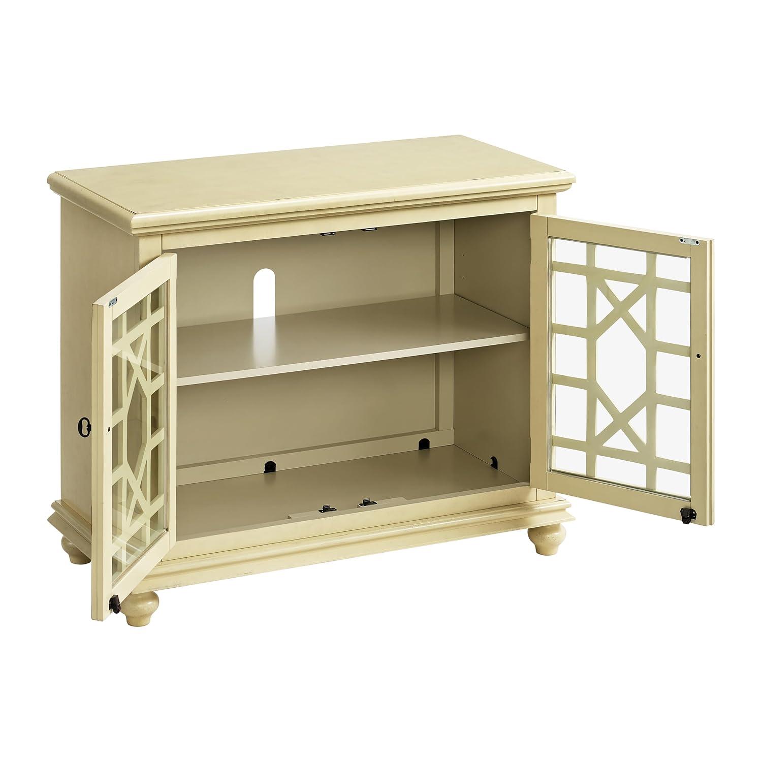 Martin Svensson Home Elegant Small Spaces TV Stand, Antique Cream White