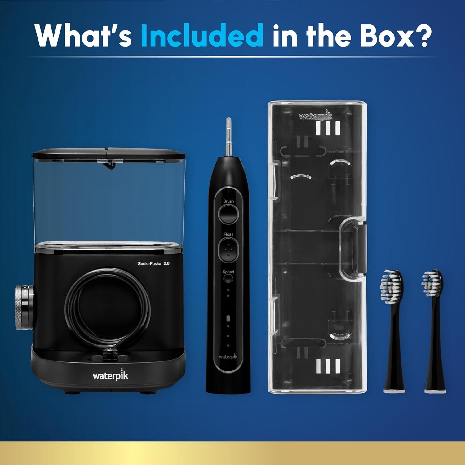 Waterpik Sonic-Fusion 2.0 Professional Flossing, Electric Toothbrush - Black-