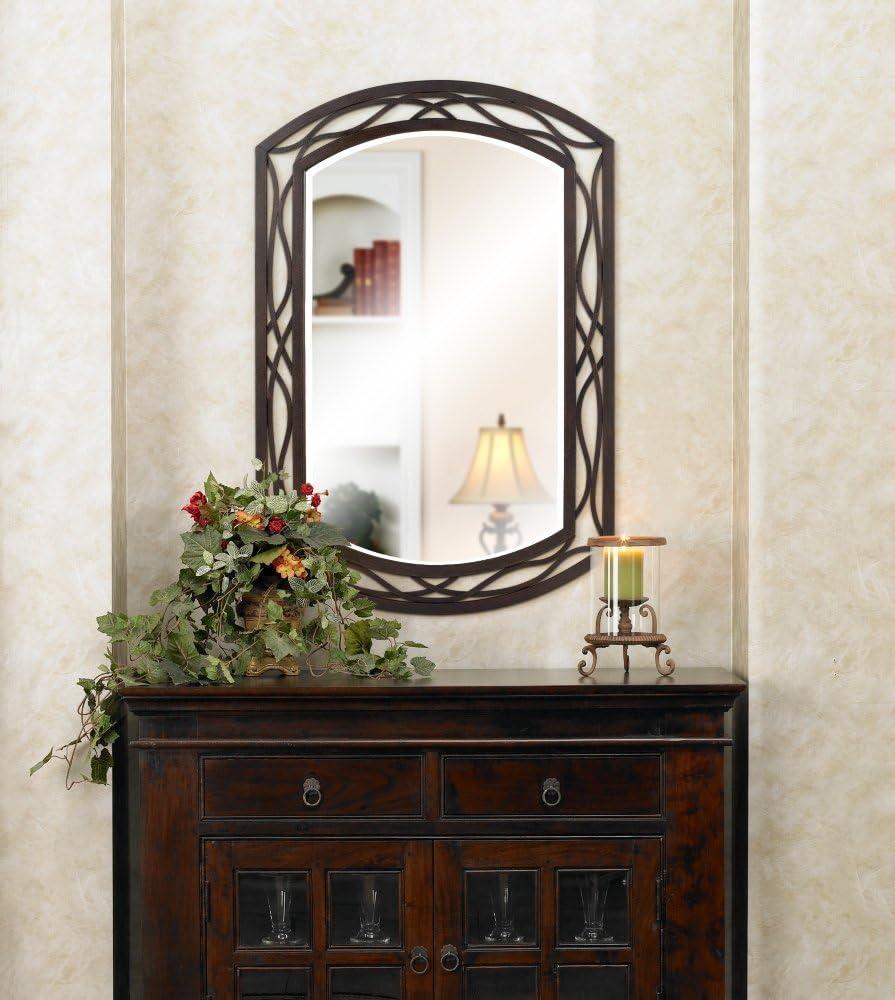 Franklin Iron Works Rectangular Vanity Wall Mirror Vintage Rustic Beveled Bronze Weave Metal Frame 24" Wide for Bathroom Living Room Home Office House