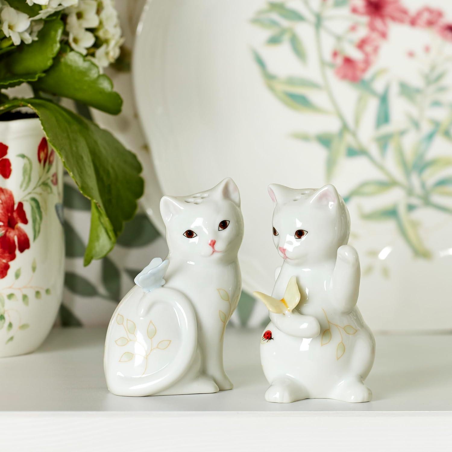 Lenox Butterfly Meadow Figurine Kitten Salt & Pepper Shaker