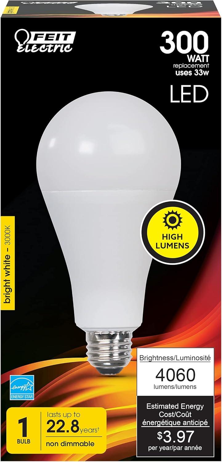 1PC Feit Electric Feit Electric OM300/830/LED A21 E26 LED Bulb, Warm White