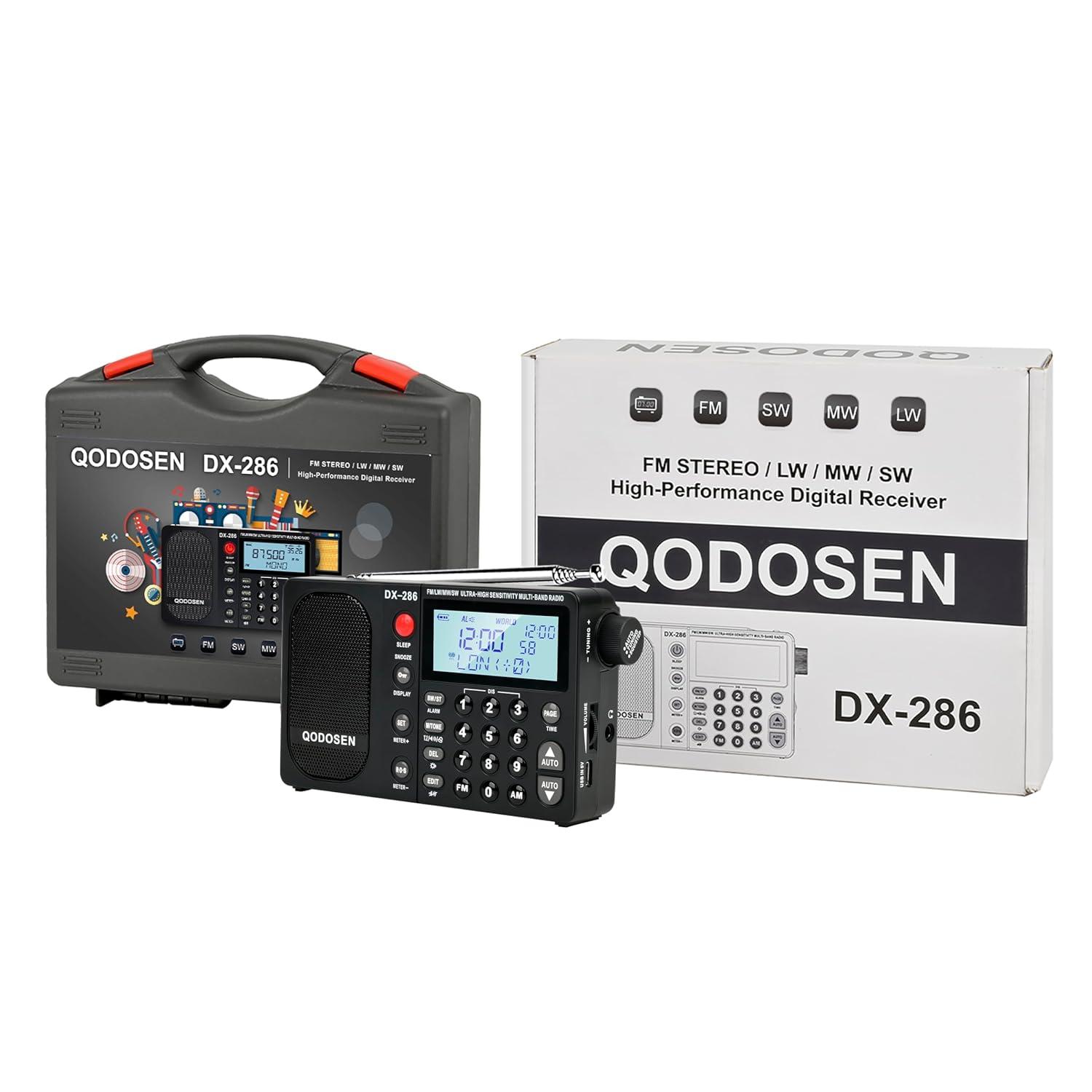 DX-286 Portable Radio, with TEF6686 Automotive Chip,LW,AM, FM, Shortwave,Data System(RBDS/RDS),Antenna Attenuator,Antenna Switch, AMP Switch,1000 Presets,Tone Switch,Clock/UTC/Alarm/Sleep