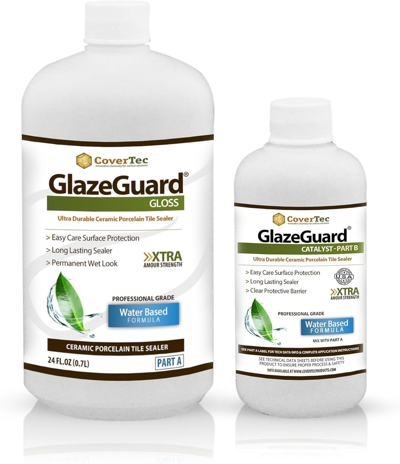 CoverTec GlazeGuard Gloss Ceramic & Porcelain Tile Sealer, Wet Look, 32 oz