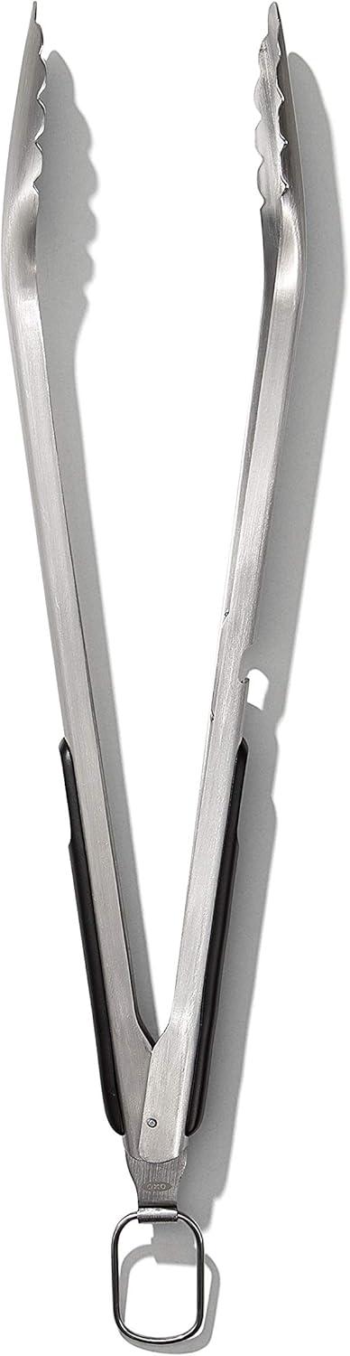 Stainless Steel Grilling Tongs and Turner Set with Black Handles