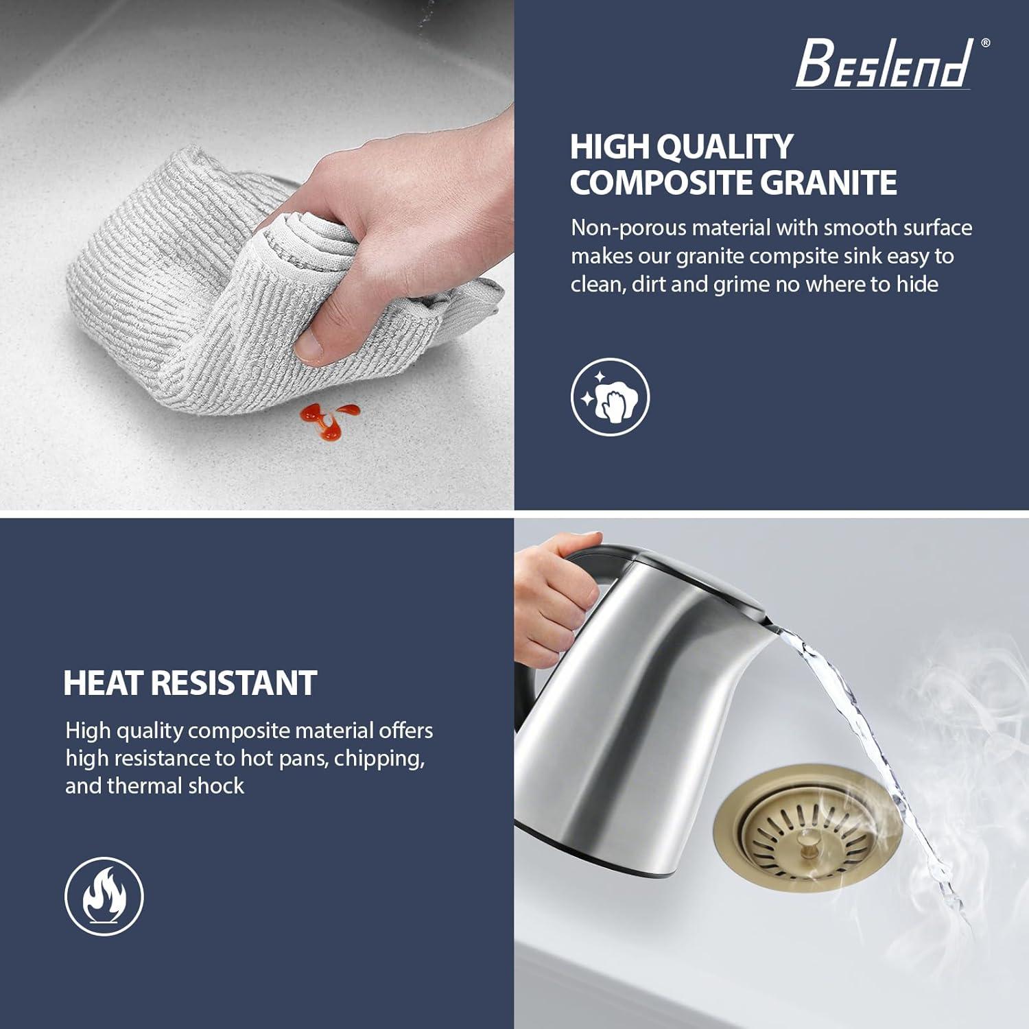 33 Granite Composite Kitchen Sink - 33x22 Inch Black Granite Kitchen Sinks Drop In Black Quartz Sink Ledge Workstation Classic Above Counter Single Bowl Sinks Basin