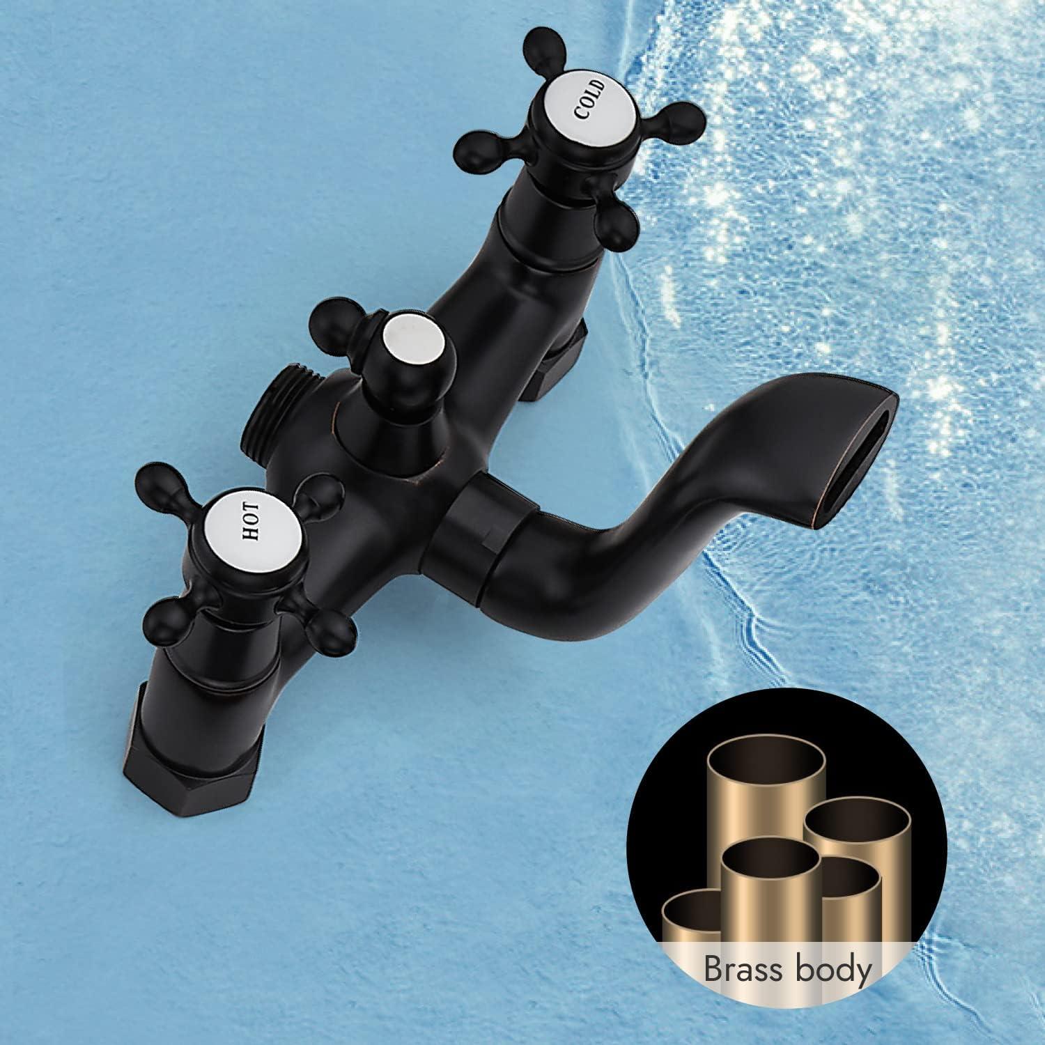 Oil Rubbed Bronze Freestanding Bathtub Faucet with Handheld Shower