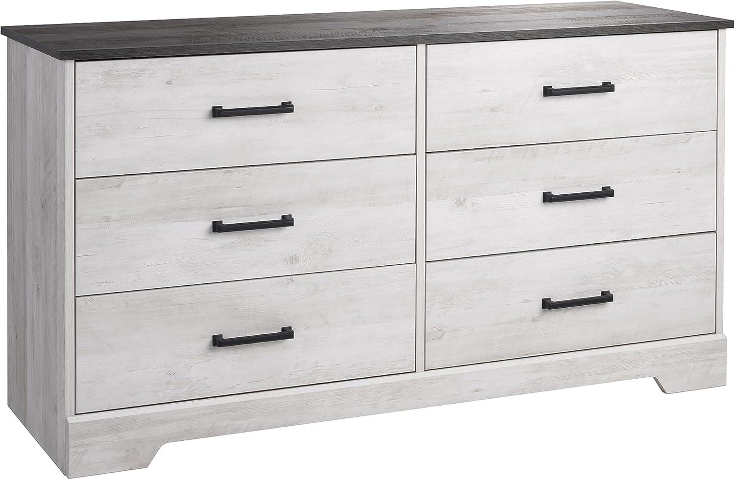 Prepac Rustic Ridge Farmhouse 6 Drawer Bedroom Dresser