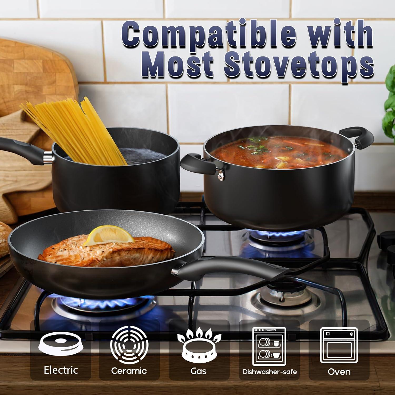 Cook N Home Pots and Pans Nonstick Kitchen Cookware Set