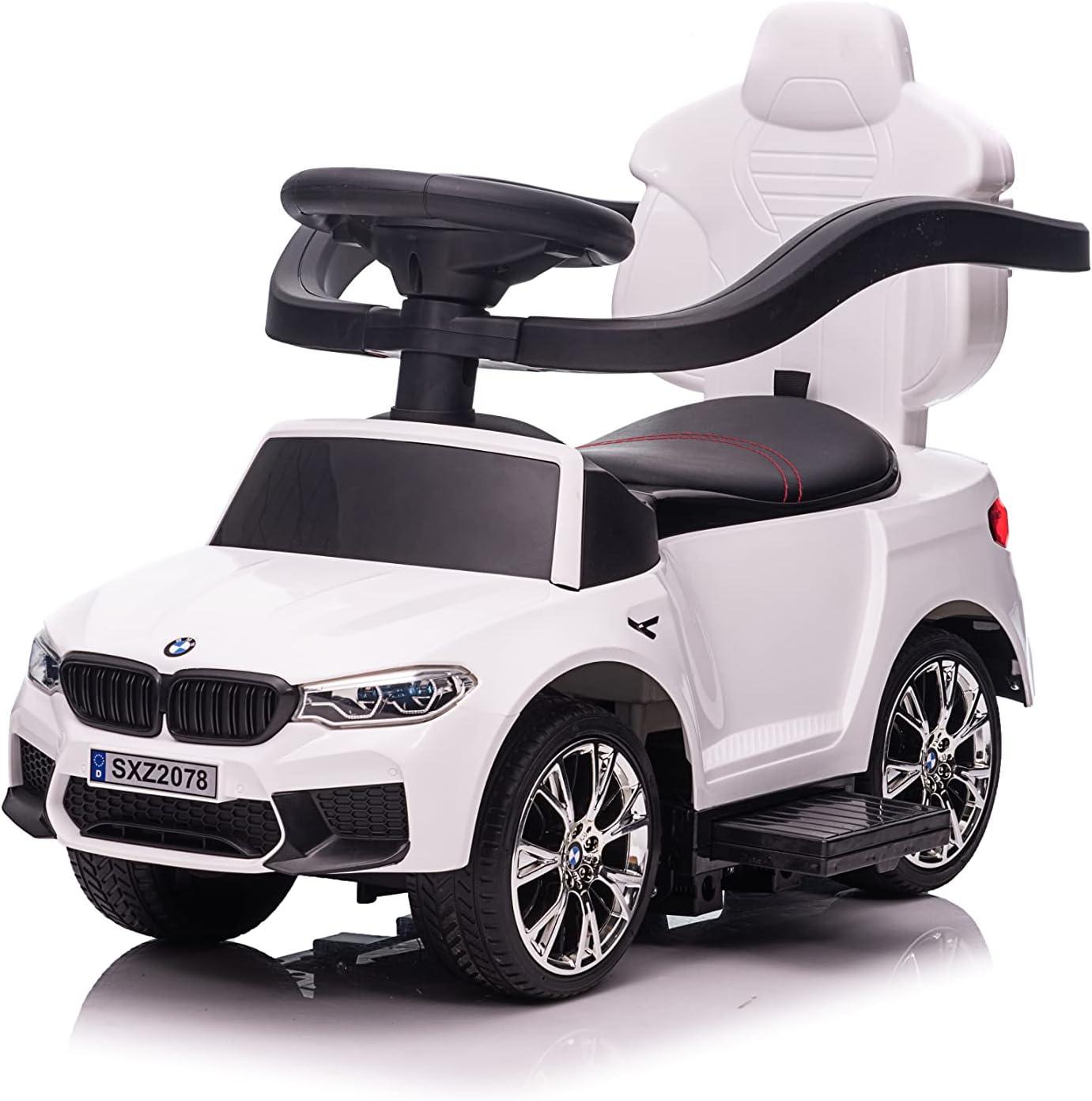 Towallmark Officially Licensed BMW Ride On Push Car for Toddlers, Push Car 4 in 1 with Horn, Adjustable Handle, Guardrails, Kids Ride on Toys Updated Large for 1-3 (White)