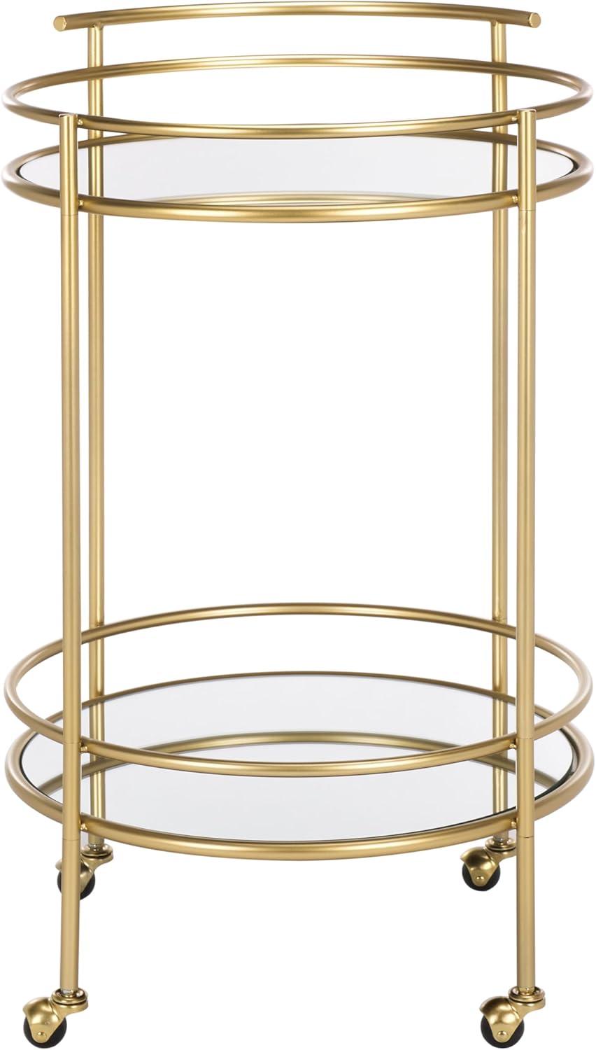 Ida 2 Tier Bar Cart - Gold/Mirror - Safavieh