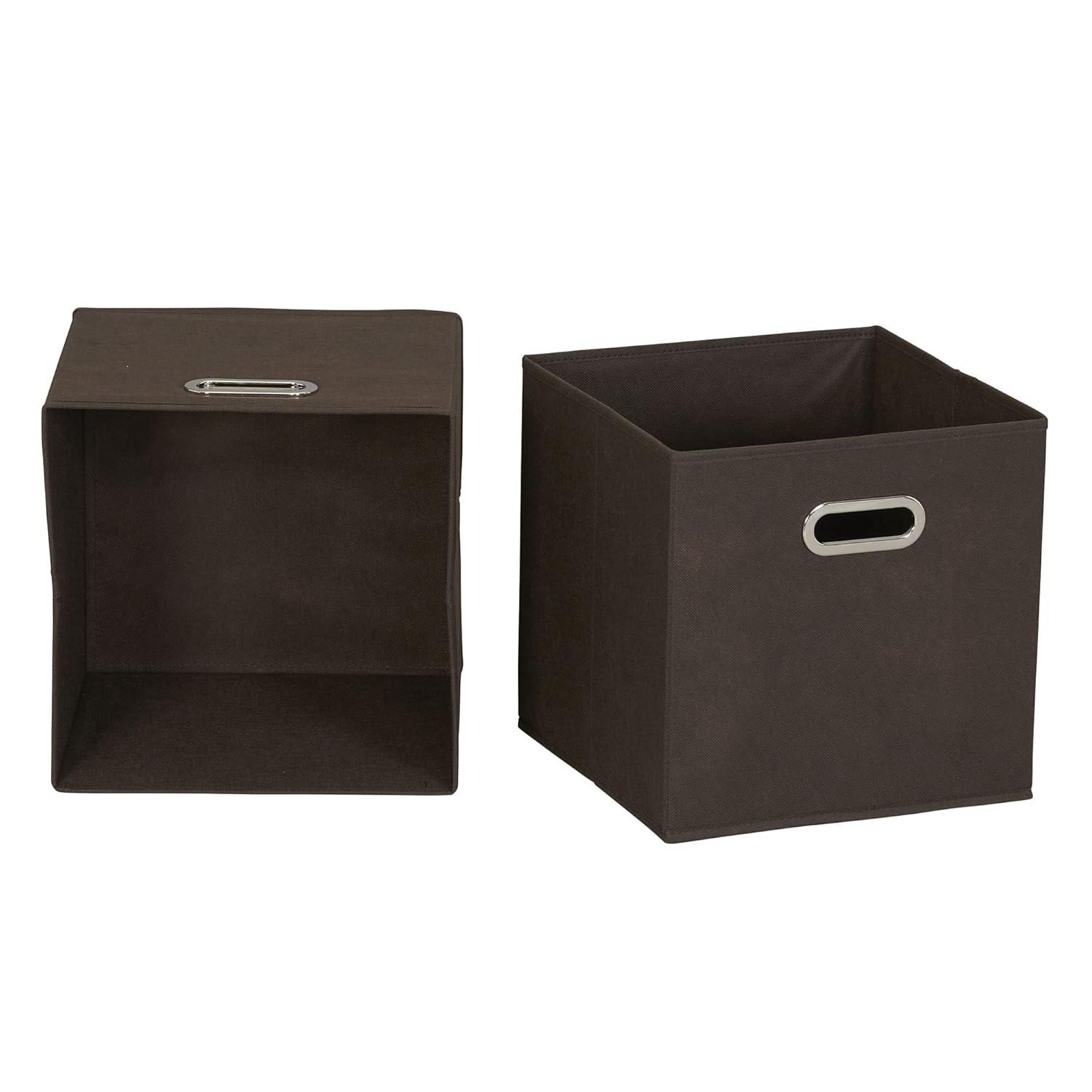 Household Essentials 6-Pack Chocolate Brown Fabric Cube Storage Bins