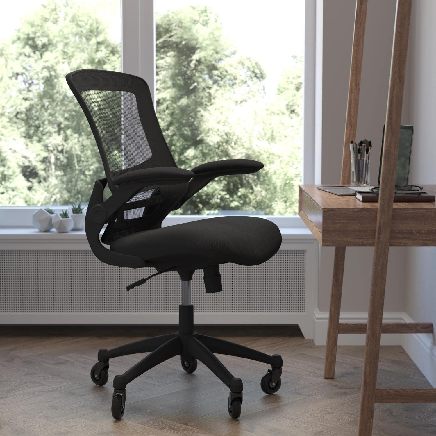 Flash Furniture Regent Park Ergonomic Swivel Task Chair with Roller Wheels & Flip Up Arms