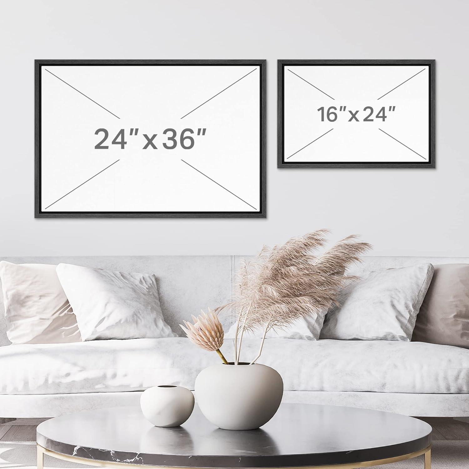 IDEA4WALL Rustic Countryside " IDEA4WALL Framed Canvas Print Wall Art Pastel Storm Cloud Valley Lake Landscape Nature Wilderness Illustrations Fine Art Decorative Rustic Multicolor For Living Room, Bedroom, Office "