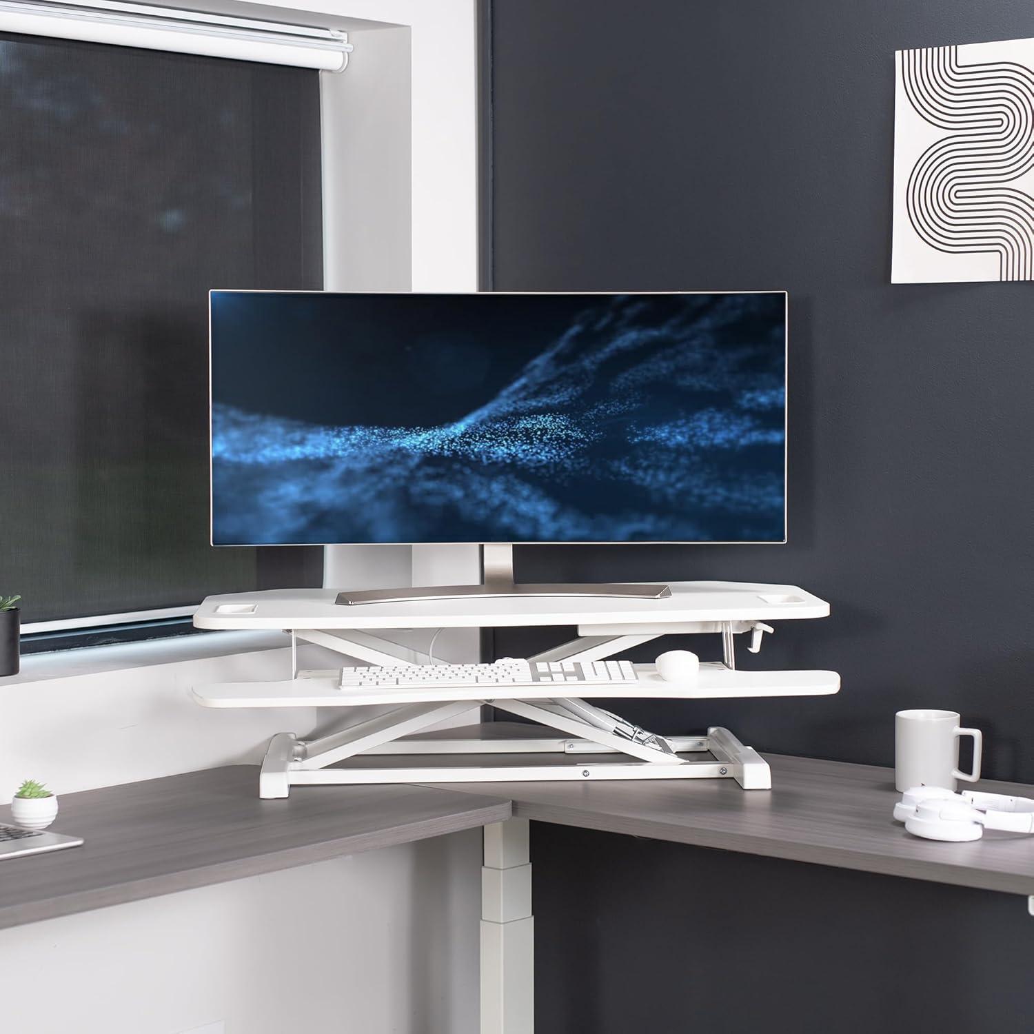 VIVO Height Adjustable Corner Desktop Monitor Riser 38" (DESK-V000KL series)