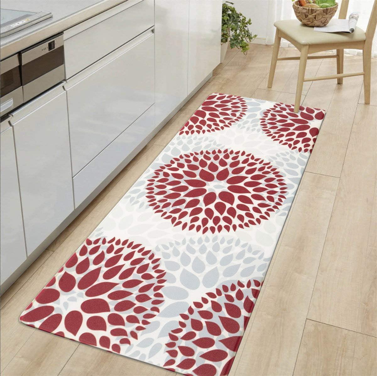 World Rug Gallery Modern Floral Circles Anti Fatigue Standing Mat