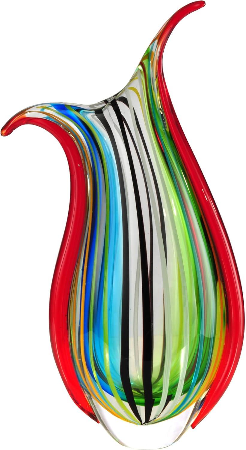 Cambay Multicolor Hand Blown Glass Decorative Vase