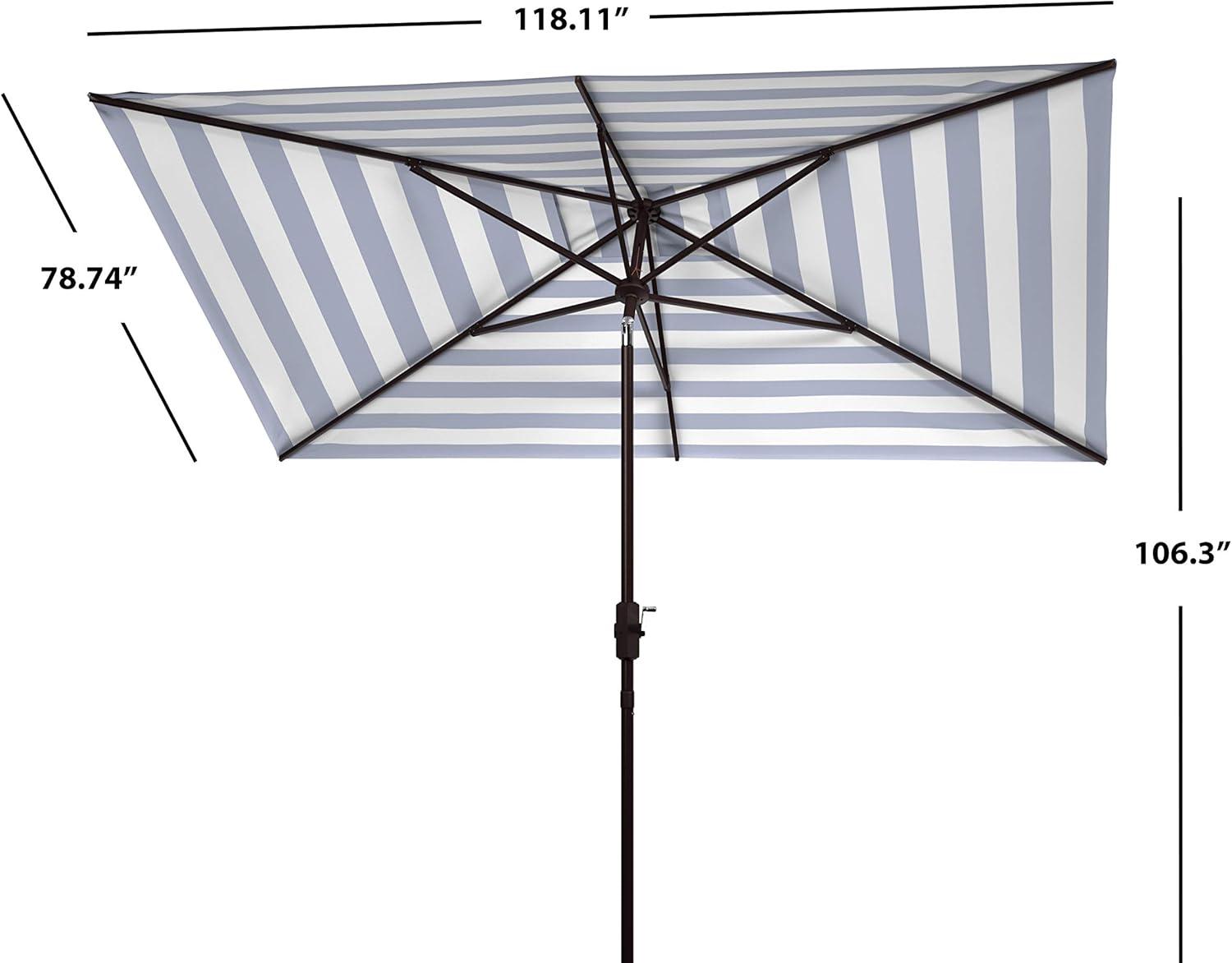 Iris Fashion Line 6.5 X 10 Ft Rectangle Umbrella - PAT8304 - Black/White - Safavieh