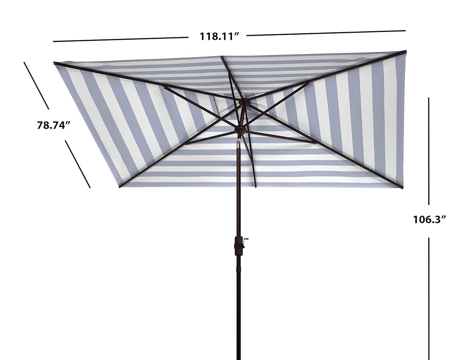 Iris Fashion Line 6.5 X 10 Ft Rectangle Umbrella - PAT8304 - Black/White - Safavieh