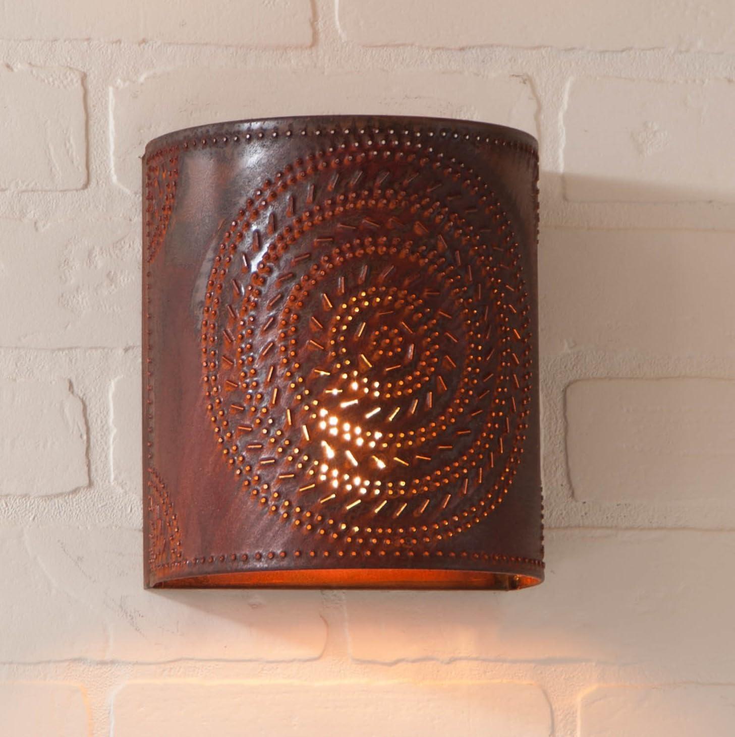 JepoIA 724CRT - Chisel Pattern One-Light Wall Sconce in Rustic Tin