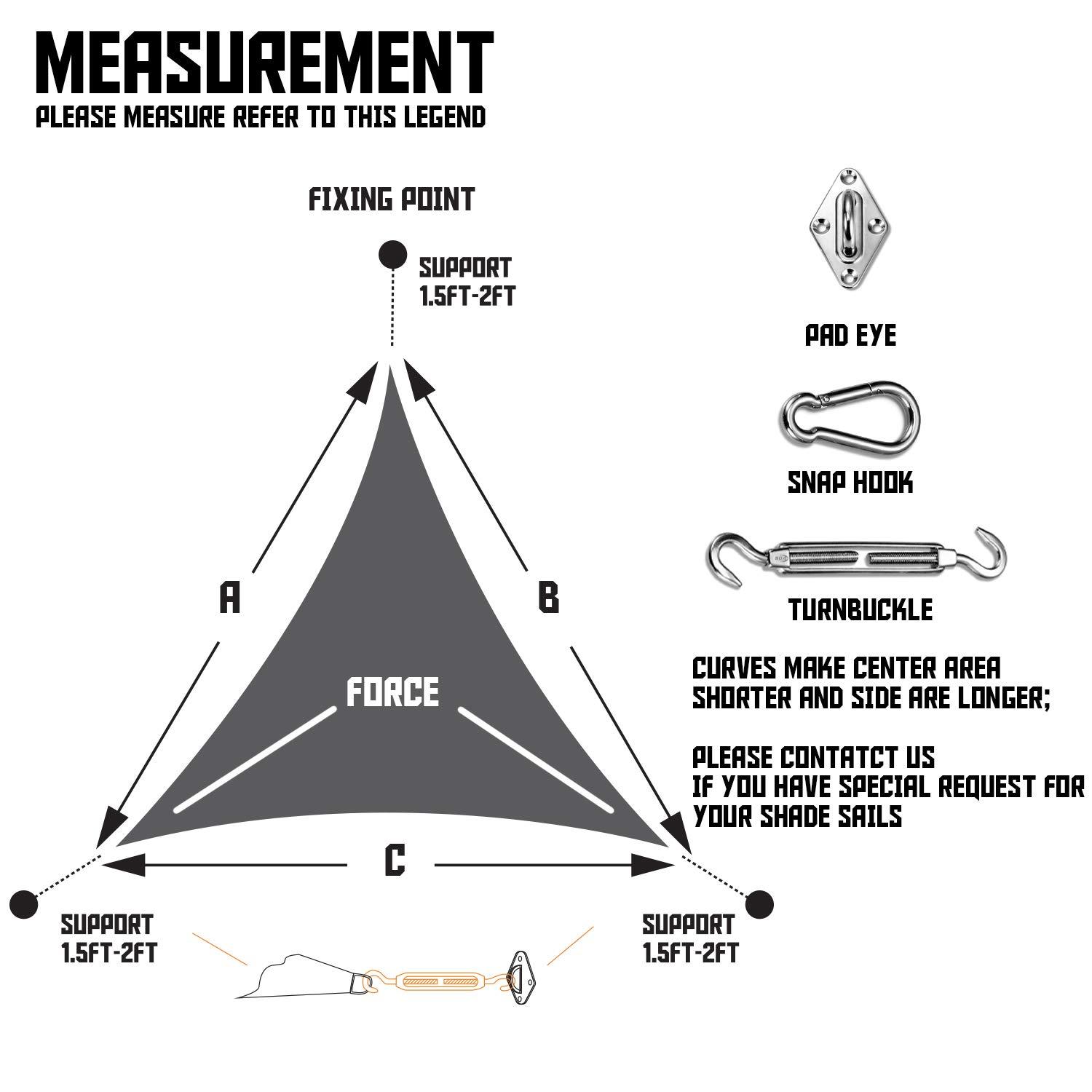 Sun Shade Sail Hardware Kit - 8 Inch Stainless Steel Sunshades Canopy Installation Kit Install Outdoor Triangle Heavy Duty Shade Sails for Deck Garden Lawn Patio