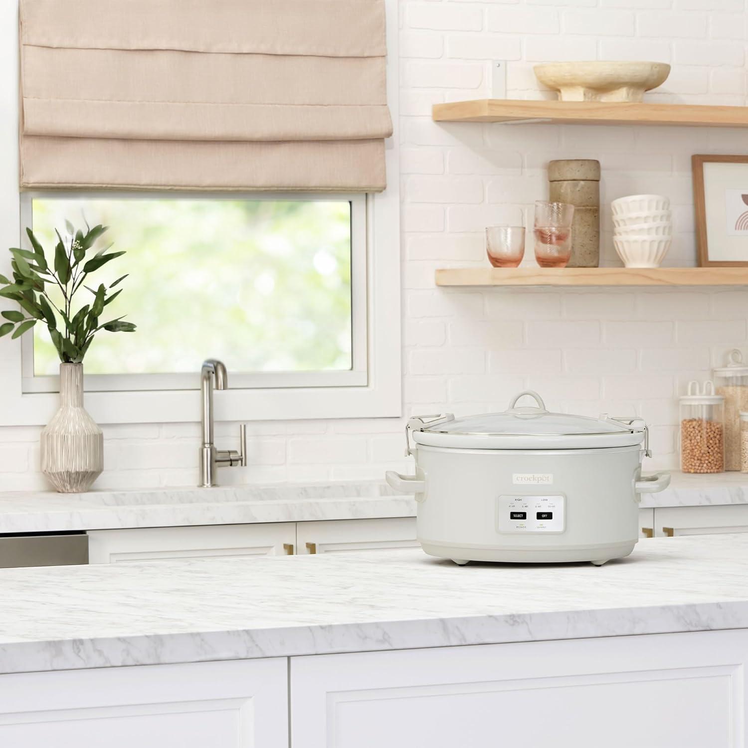 Crockpot 7-Quart Programmable Slow Cooker with Locking Lid and Little Dipper Food Warmer